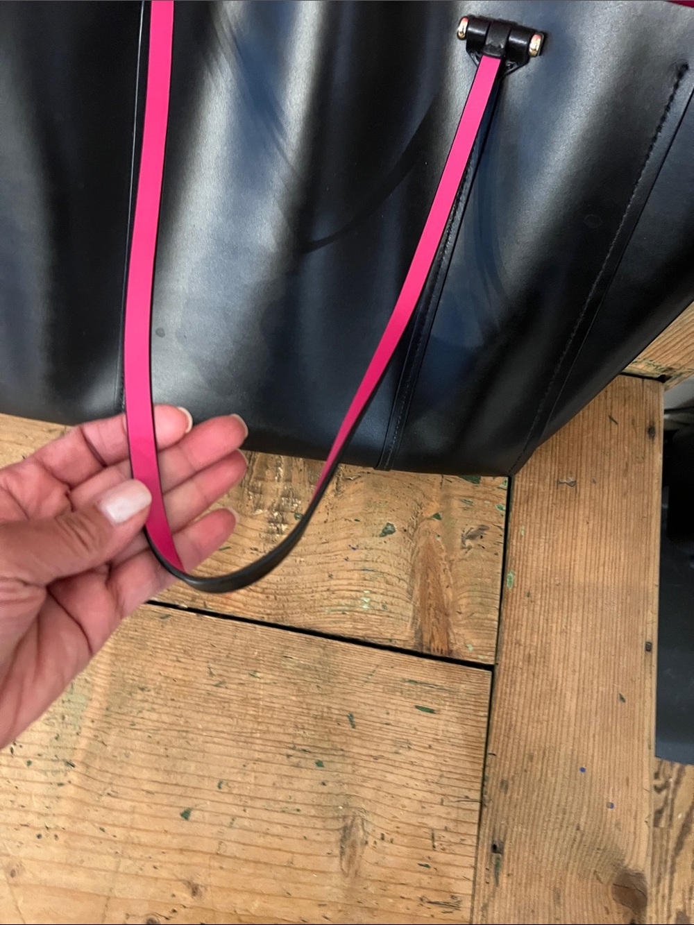 kate spade Black Tote with Pink Trim and Handles - Picture 9 of 10